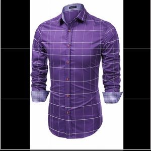 COPY - Men Purple Coofandy Button Down